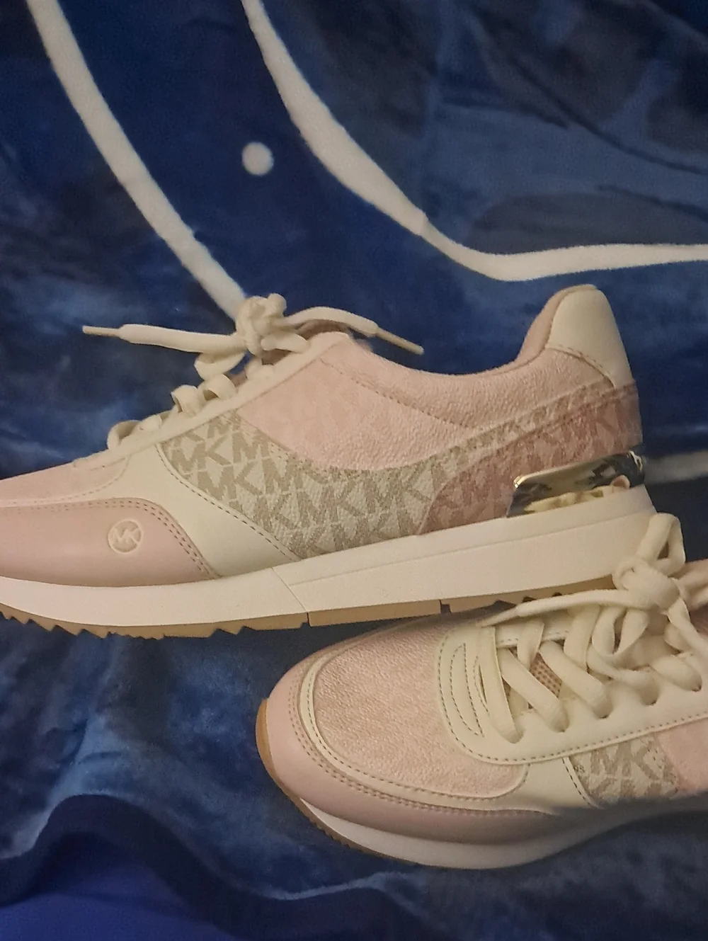 Michael Kors Kids Blush Pink Logo-Accent Lace-Up Sneakers